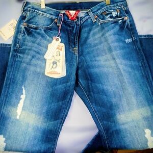 Lucky Brand Distressed Indigo Straight Leg Jeans